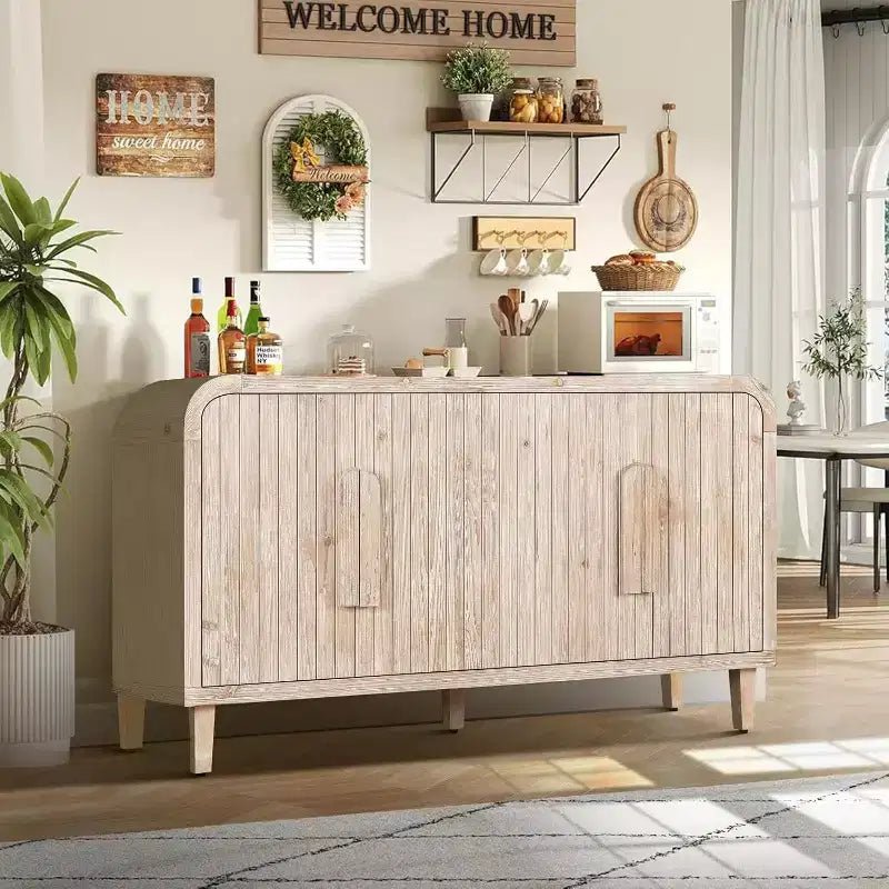 Credenza da Fattoria da 150 cm con 4 Ante e Ripiani Regolabili