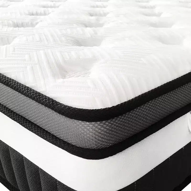 Materasso ibrido King Size 14 pollici – Schiuma Gel e Molle Insacchettate, Media Rigidità