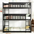 Luxystar Twin Size Triple Bunk Bed with 2 Ladders, Detachable into 3 Twin Size Beds for Small Rooms
