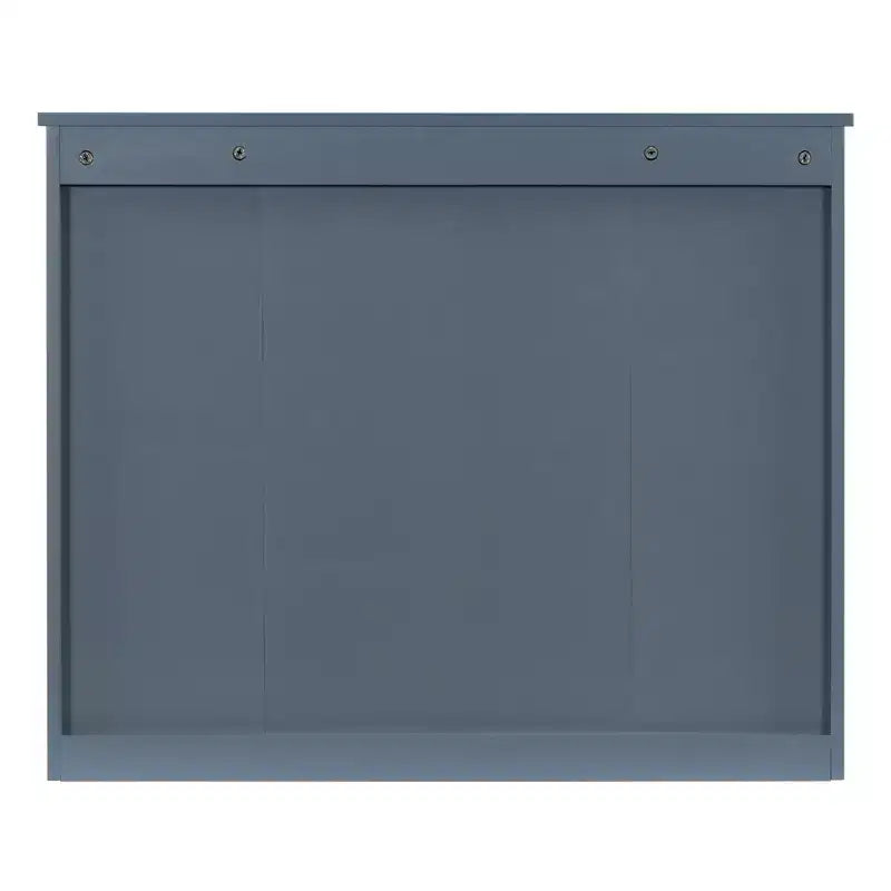 Specchio-Armadietto da Parete 35 x 28 Pollici con 6 Ripiani Aperti - Mobiletto a Specchio da Bagno
