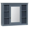 CASAINC 35 x 28 Mirror Cabinet with 6 Open Shelves, Wall Mounted Bathroom Medicine Cabinet (No Vanity)