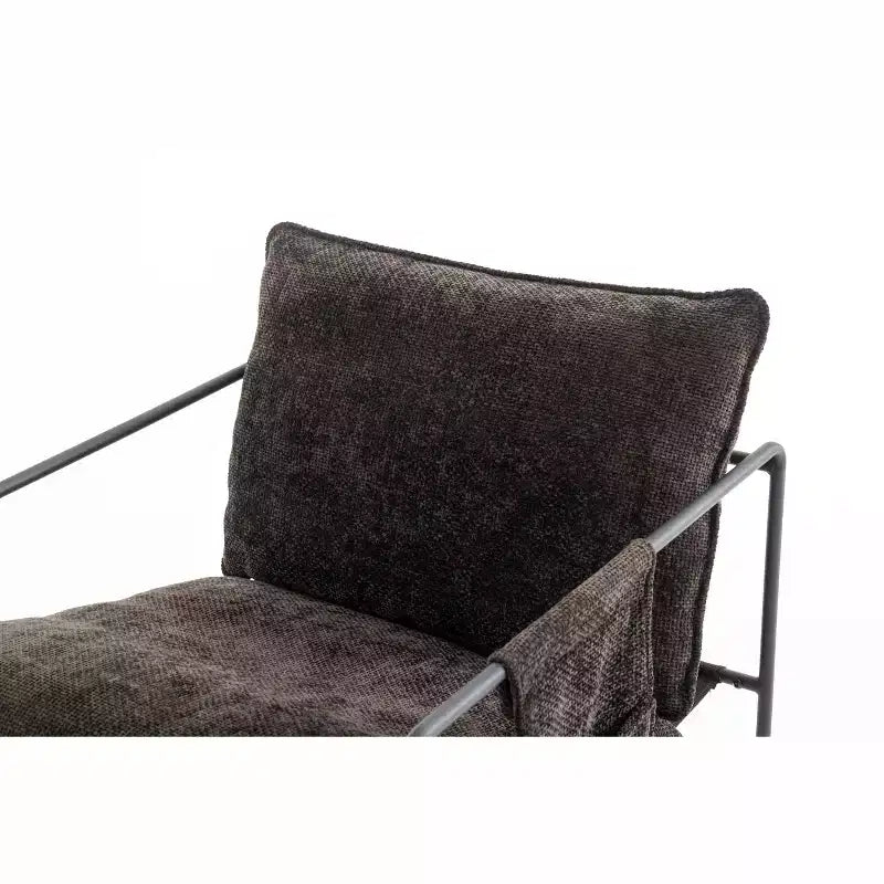Poltrone Imbottite Set da 2 con Struttura in Metallo e Tasca Laterale
