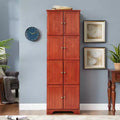 Freestanding Storage Cabinet, 72.4 Tall Floor Cabinet with 8 Doors and 4 Shelves, 4-Tier Kitchen Pantry for Home Office Bathroom Kitchen