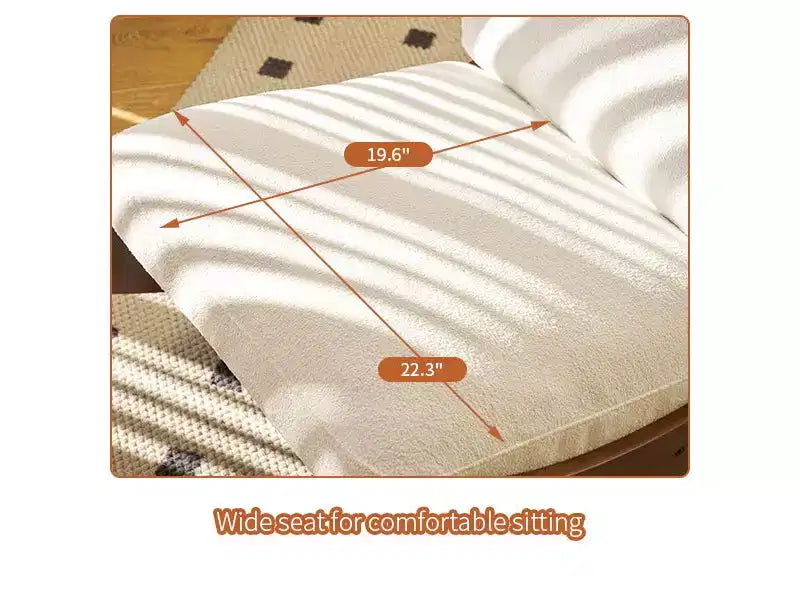 Poltrona a dondolo Glider con struttura in legno e rivestimento in velluto a coste