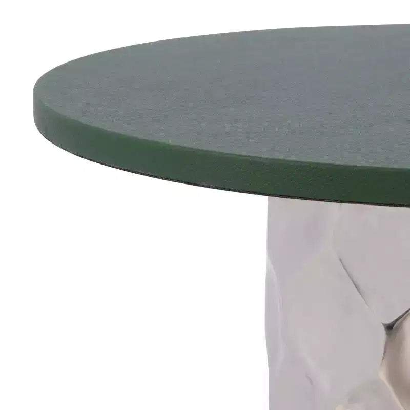 Tavolino Rotondo - Finitura Verde e Argento