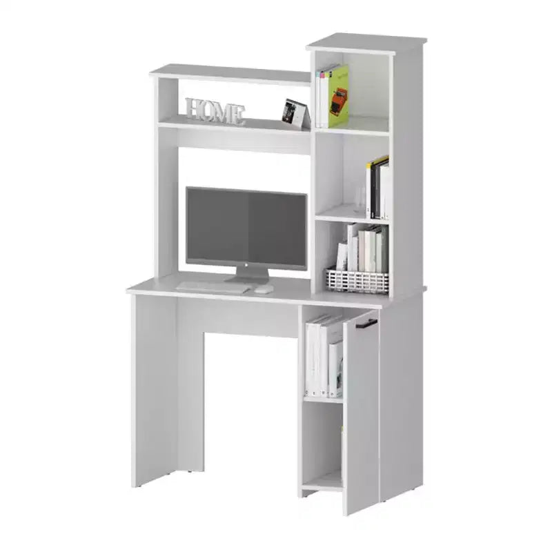 Scrivania da Computer da 38,7 Pollici con Ripiani Portaoggetti e Supporto per Monitor