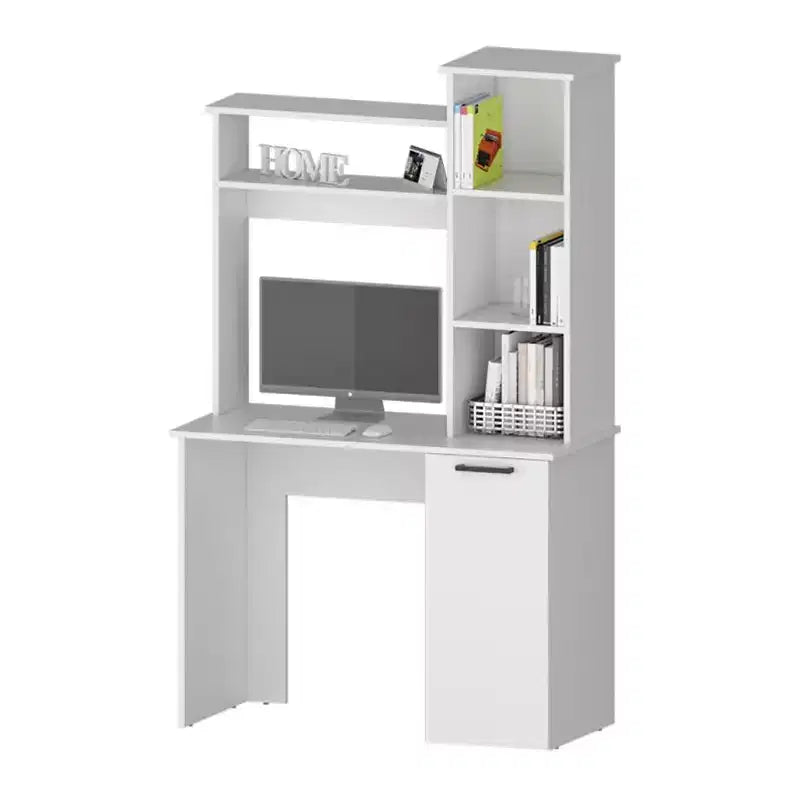 Scrivania da Computer da 38,7 Pollici con Ripiani Portaoggetti e Supporto per Monitor