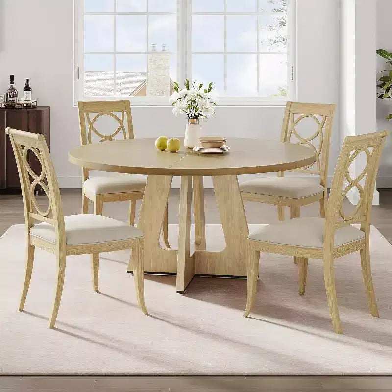 Tavolo da pranzo rotondo da 47 pollici con base in metallo