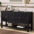 Console Table, Wood Sofa Table, Entryway Table with 2 Polygonal Designed Doors, Modern Console Table for Living Room, Foyer, Hallway