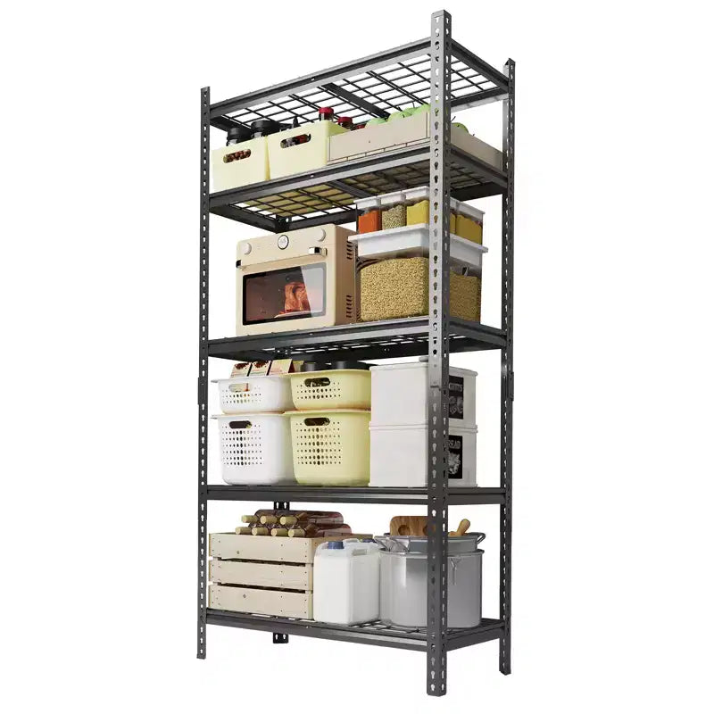 Heavy Duty 5-Tier Adjustable Metal Shelving Unit - Steel Storage Rack - 2000-2200 Lbs Capacity - Perfect for Garage, Warehouse, Basement, Kitchen