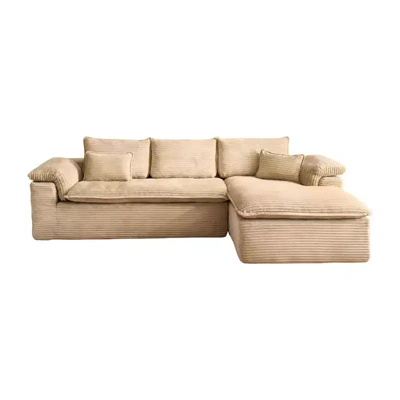 Divano componibile da 112 pollici con braccioli curvi e rivestimento in velluto a coste