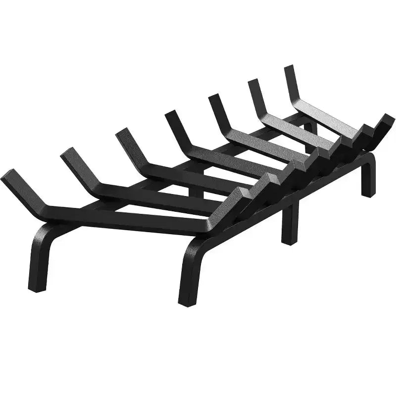 Fireplace Grate 30 Inch, Heavy Duty 3/4 Solid Steel Log Grate with 6 Support Legs, 7 Bars Powder Coated Firewood Burning Rack Holder