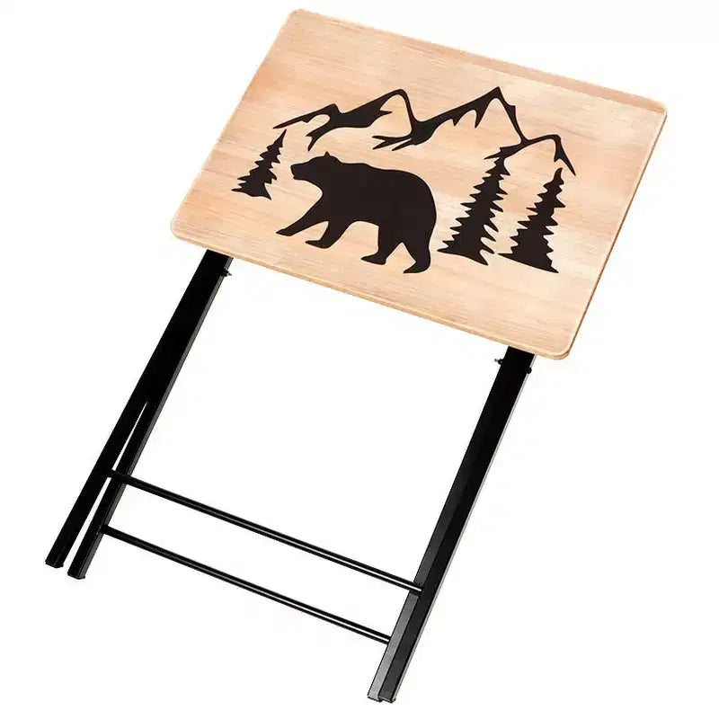 Tavolino pieghevole portatile con motivo "Lodge"