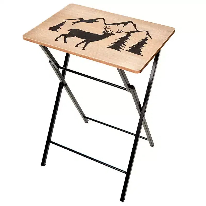 Tavolino pieghevole portatile con motivo "Lodge"