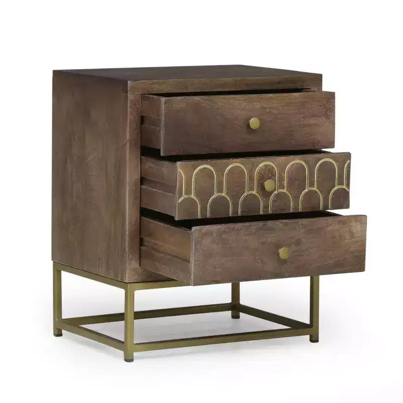 Comodini in Legno e Metallo, Set da 2