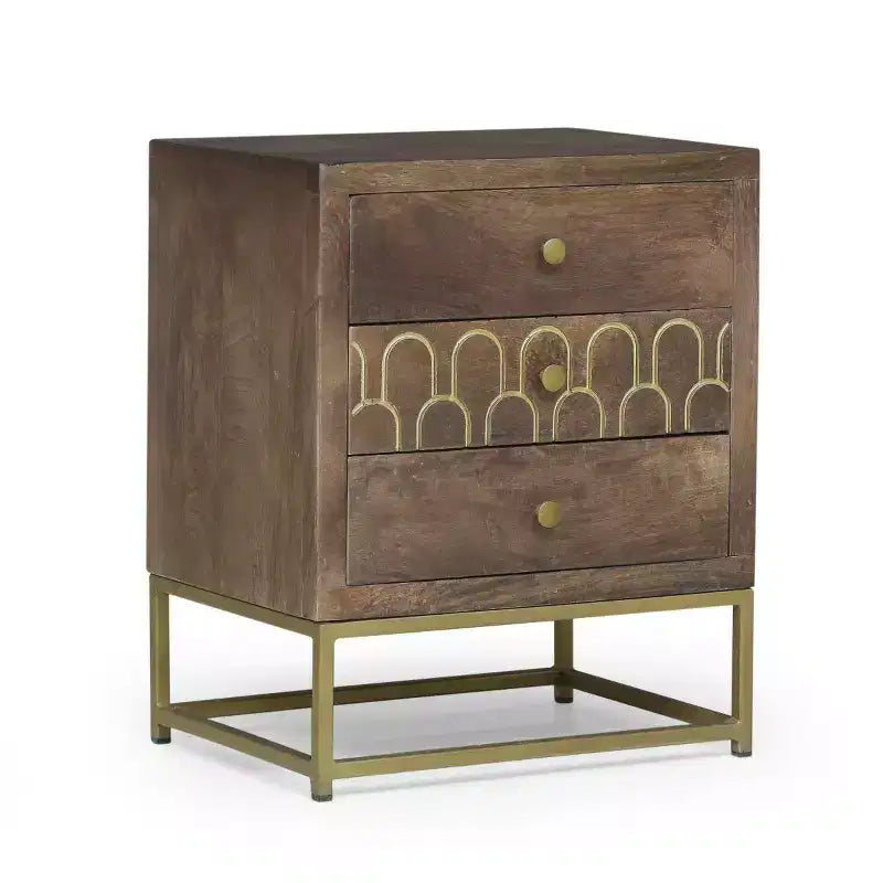 Comodini in Legno e Metallo, Set da 2