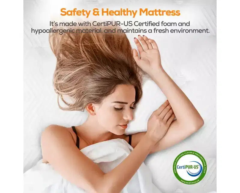 Materasso ibrido matrimoniale da 14 pollici con memory foam in gel e molle insacchettate, rigidità media, certificato CertiPUR-US