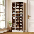 Lantine 70.9-Inch Tall Shoe Rack, 10-Tier Freestanding Shelf for 30 Pairs, Shoe Cabinet for Living Room, Entryway, White & Brown
