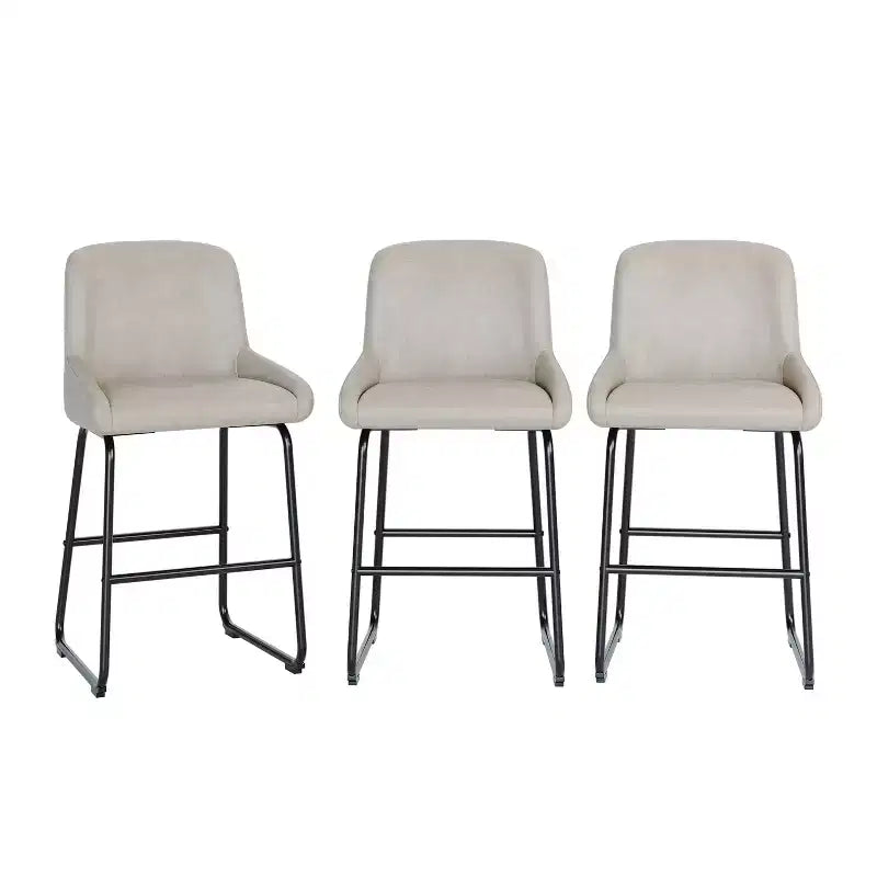 Sgabelli da Bar Altezza Bancone Set con Schienale e Poggiapiedi - Pelle PU, Struttura in Metallo