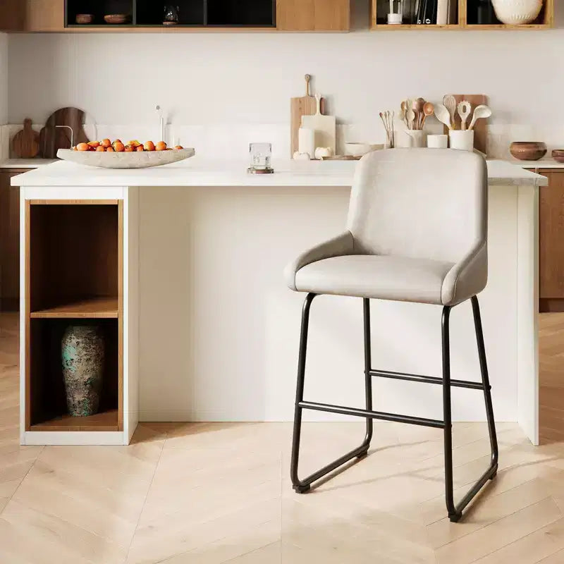 Sgabelli da Bar Altezza Bancone Set con Schienale e Poggiapiedi - Pelle PU, Struttura in Metallo