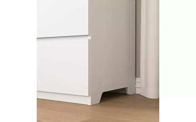 Cassettiera a 9 cassetti con apertura a pressione, finitura bianco opaco