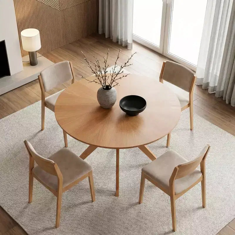 Tavolo da pranzo rotondo da 47 pollici con base a piedistallo a X