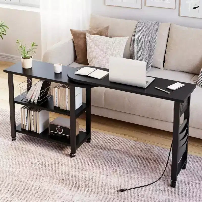 Rotating Tabletop End Table, 3-Tier Side Table Sofa Table, Sturdy End Table for Living Room, Bedroom, Entry Way Study Room