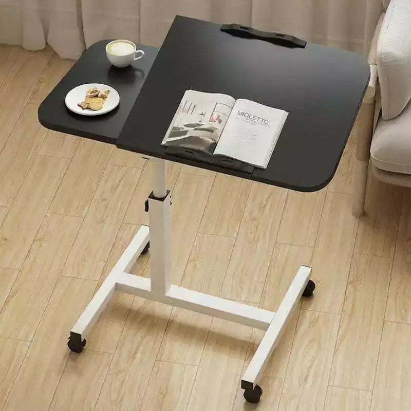 Rolling Overbed & Sofa Side Table with Wheels, Height Adjustable Laptop Desk for Home, Office, or Bedside Use