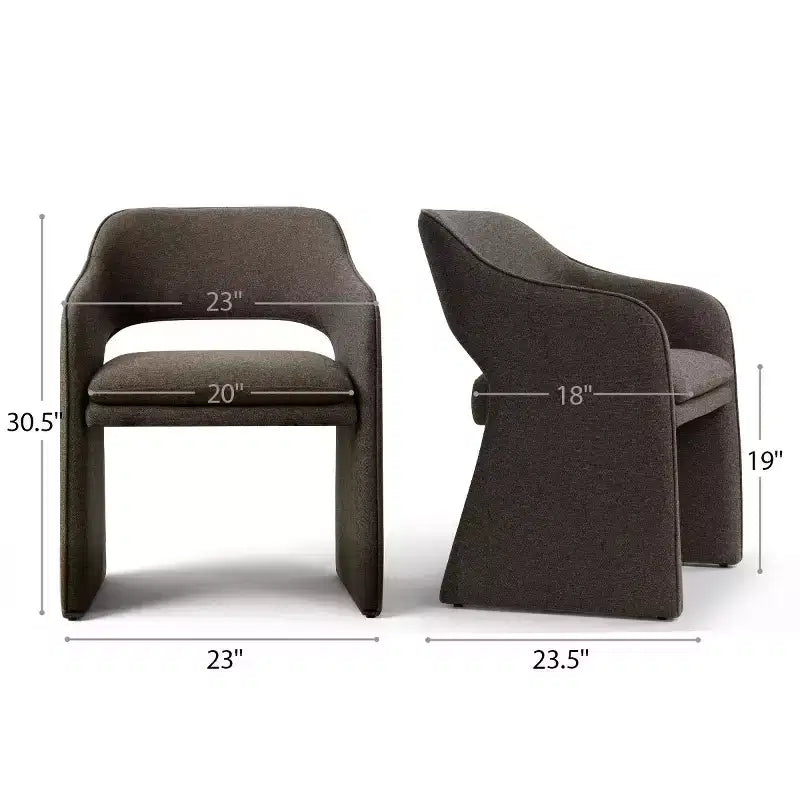 Sedie da pranzo imbottite, set da 2 – Sedile in tessuto, gambe in legno