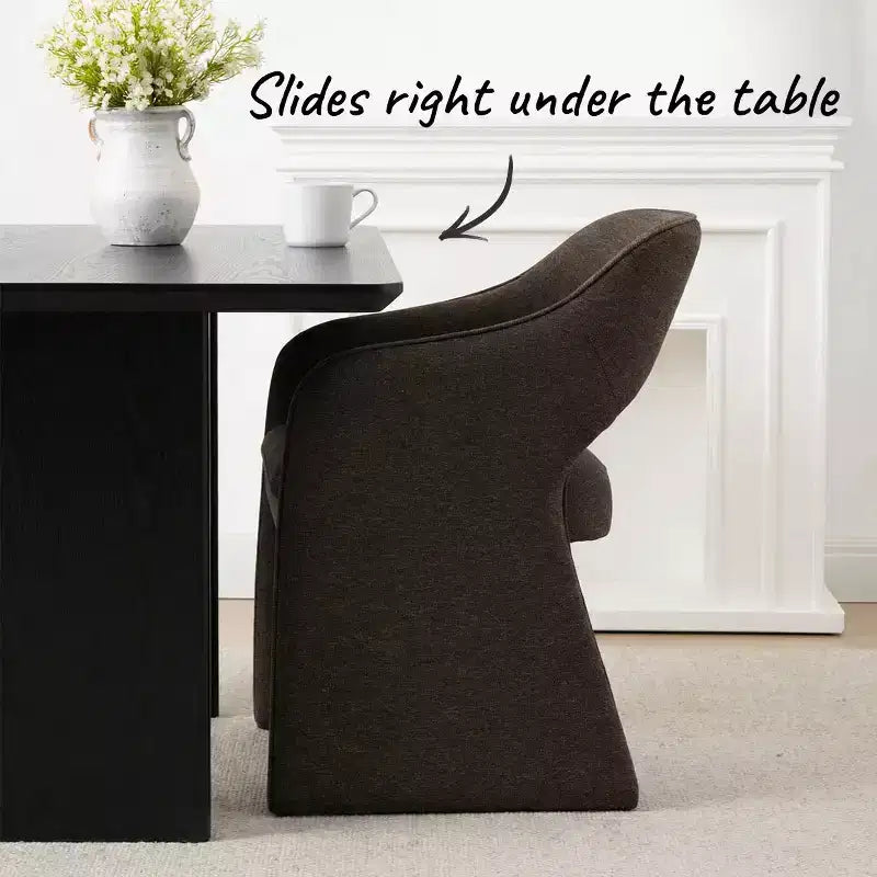 Sedie da pranzo imbottite, set da 2 – Sedile in tessuto, gambe in legno