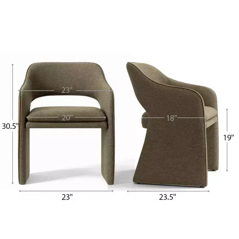 Sedie da pranzo imbottite, set da 2 – Sedile in tessuto, gambe in legno