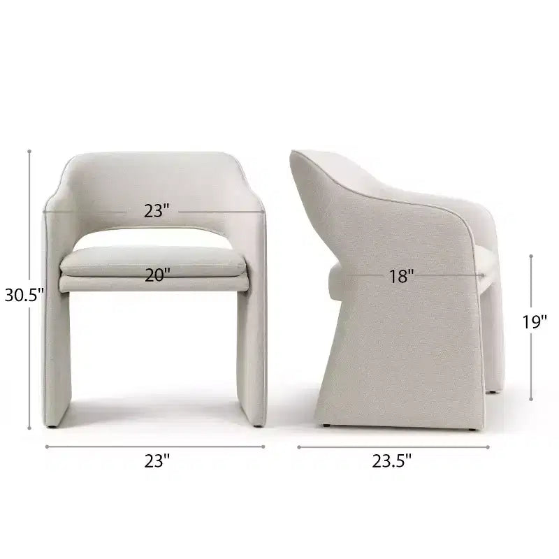 Sedie da pranzo imbottite, set da 2 – Sedile in tessuto, gambe in legno