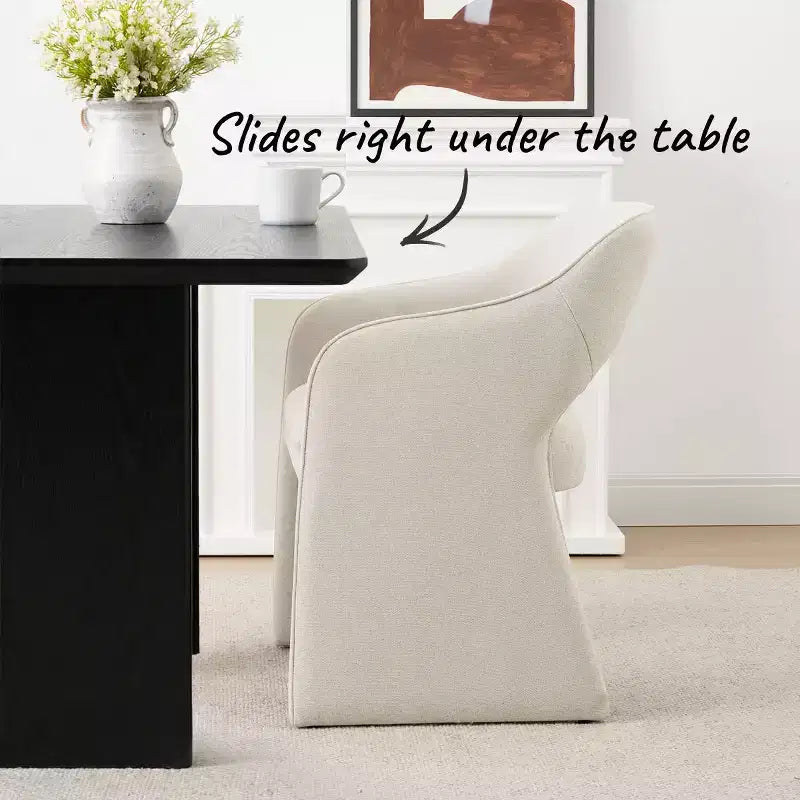 Sedie da pranzo imbottite, set da 2 – Sedile in tessuto, gambe in legno