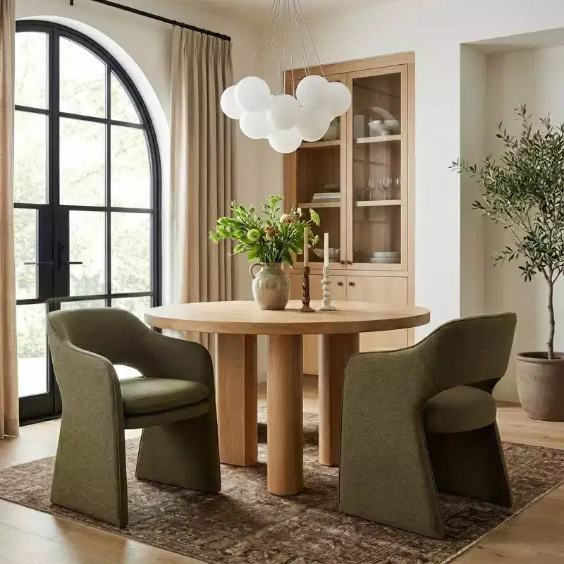 Sedie da pranzo imbottite, set da 2 – Sedile in tessuto, gambe in legno