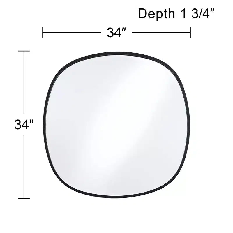 Specchi da Parete Rotondi Neri, Set di 2 – 86 cm, Cornice in Ferro