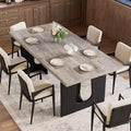 71 Modern Dining Table for 6-8 People, Large Kitchen Table with Heavy Duty Pedestal Legs, Perfect for Dining, Kitchen, or Conference Room