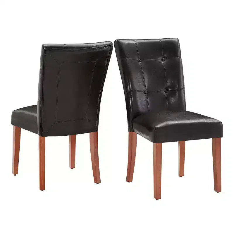 Alexandra Tufted Faux Leather Dining Chairs (Set of 2) - Cherry - iNSPIREQ