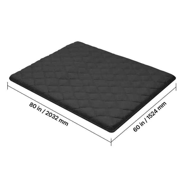Materassino Tatami Giapponese, Misura Queen, Materasso Pieghevole da Pavimento con Borsa per il Trasporto, 9 Strati di Schiuma, 80 x 60 x 3,5 pollici, Nero