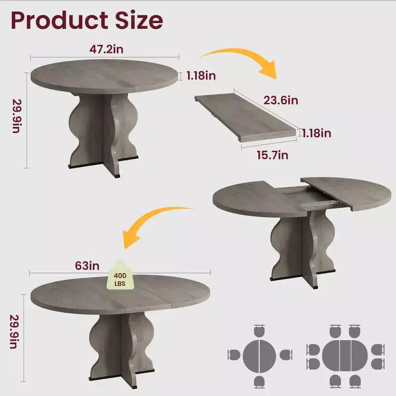 Tavolo da pranzo ovale allungabile, 120–160 cm, per 4–8 persone, piano in legno con struttura in metallo