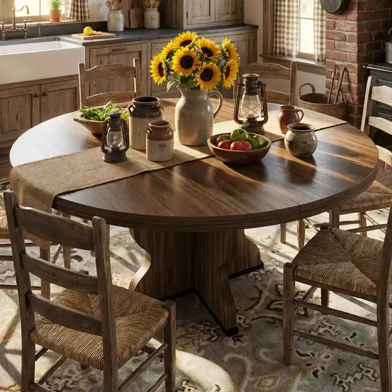 Tavolo da pranzo ovale allungabile, 120–160 cm, per 4–8 persone, piano in legno con struttura in metallo