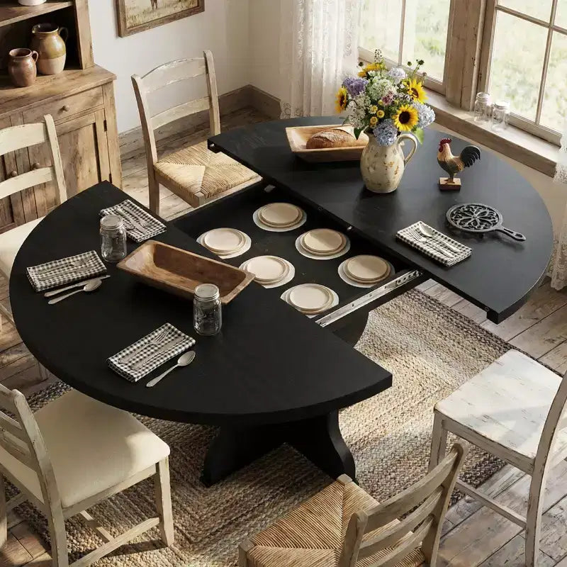 Tavolo da pranzo ovale allungabile, 120–160 cm, per 4–8 persone, piano in legno con struttura in metallo