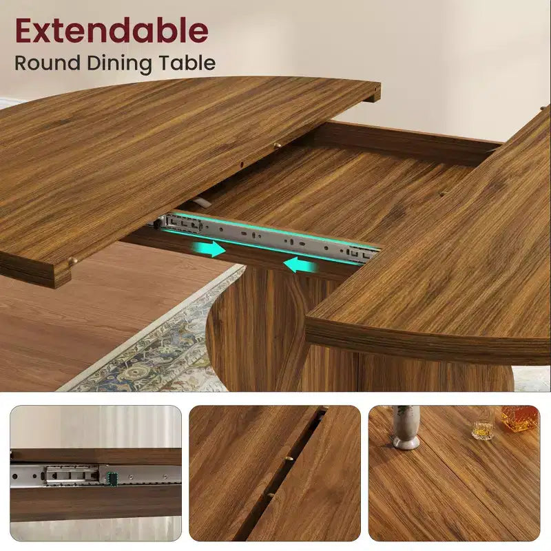 Tavolo da pranzo ovale allungabile, 120–160 cm, per 4–8 persone, piano in legno con struttura in metallo