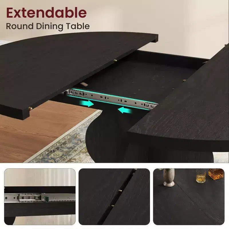 Tavolo da pranzo ovale allungabile, 120–160 cm, per 4–8 persone, piano in legno con struttura in metallo