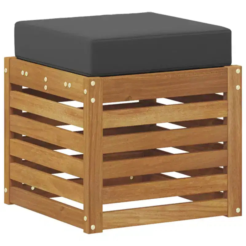 vidaXL Stoolbench 2 Piece Natural and Anthracite Solid Acacia Wood