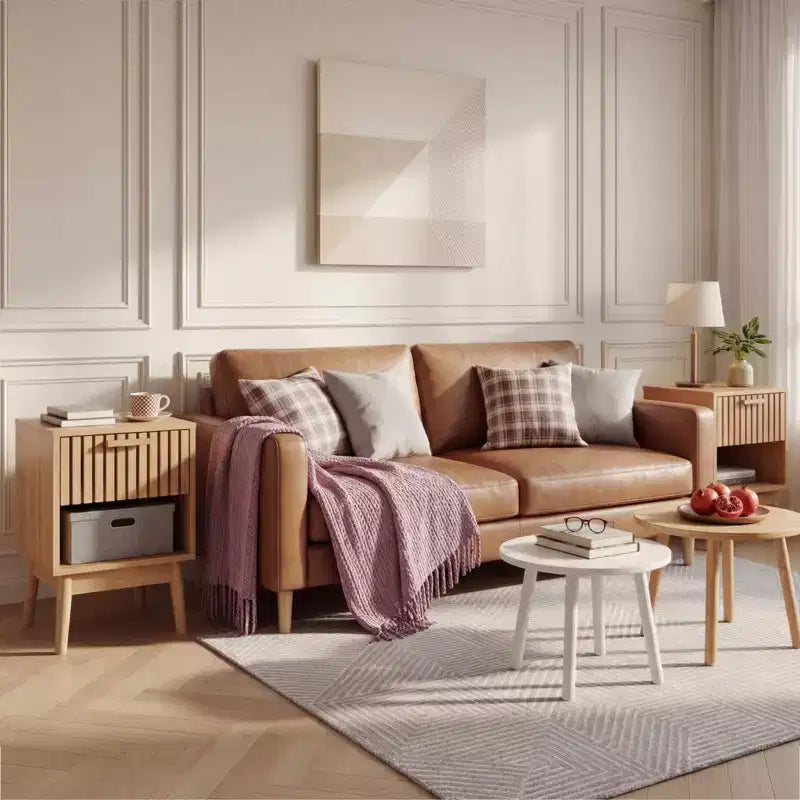 Comodino Boho con Cassetto e Ripiano Aperto
