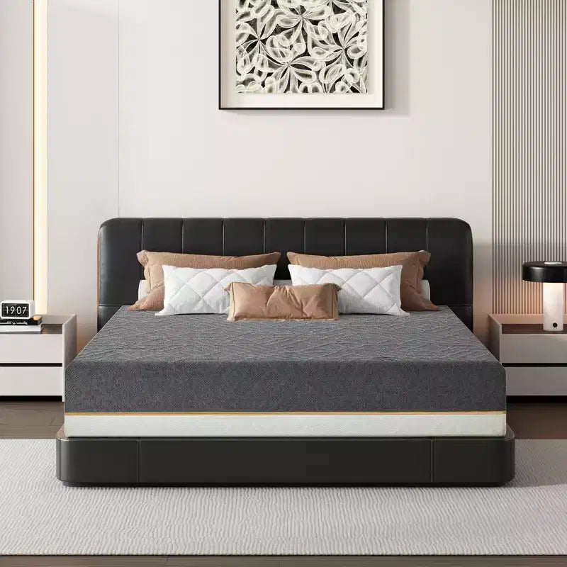 Dyonery Medium - Extra Firm Flippable Mattress King, 14Inch Extra Firm Memory Foam Mattress for Back Pain, High Density Bed-Mattress in Box