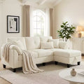 Dyonery 79-inch modern-style armchair-style three-seater sofa, with a movable footstool and a storage footstool