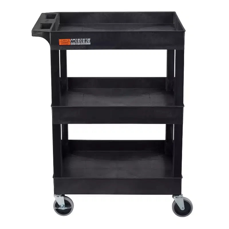 Carrello multiuso a tre ripiani con rotelle, 24 L x 18 P x 34,25 A