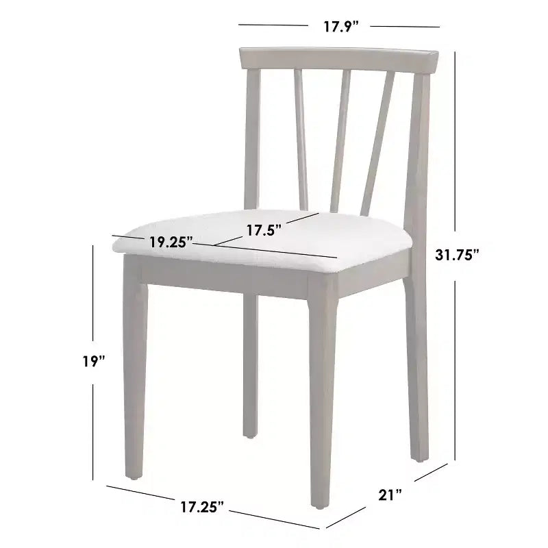 Set di 2 sedie da pranzo imbottite con schienale a fuso